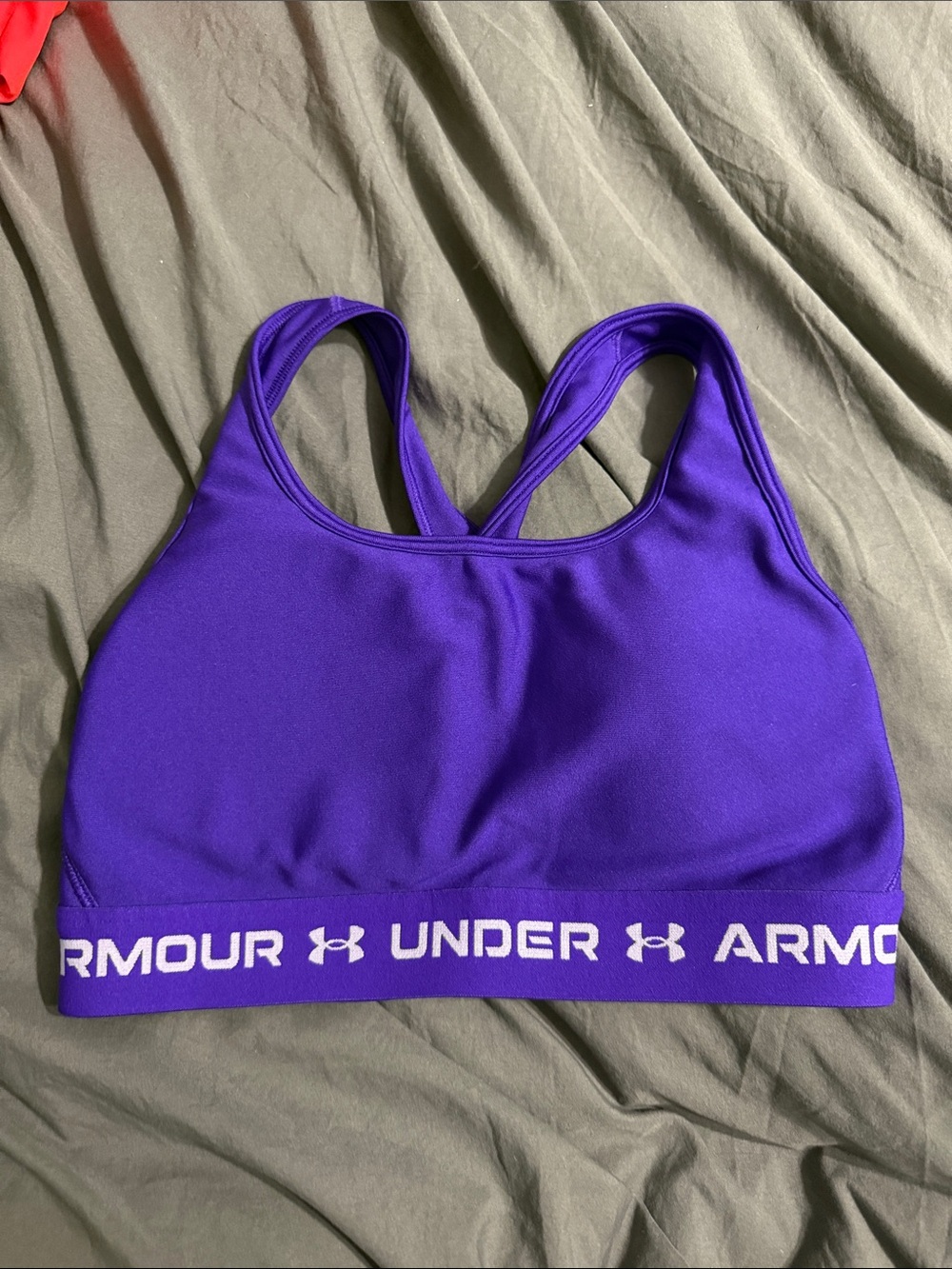 Under Armour Purple Crossback Sports Bra with Branded Elastic Band